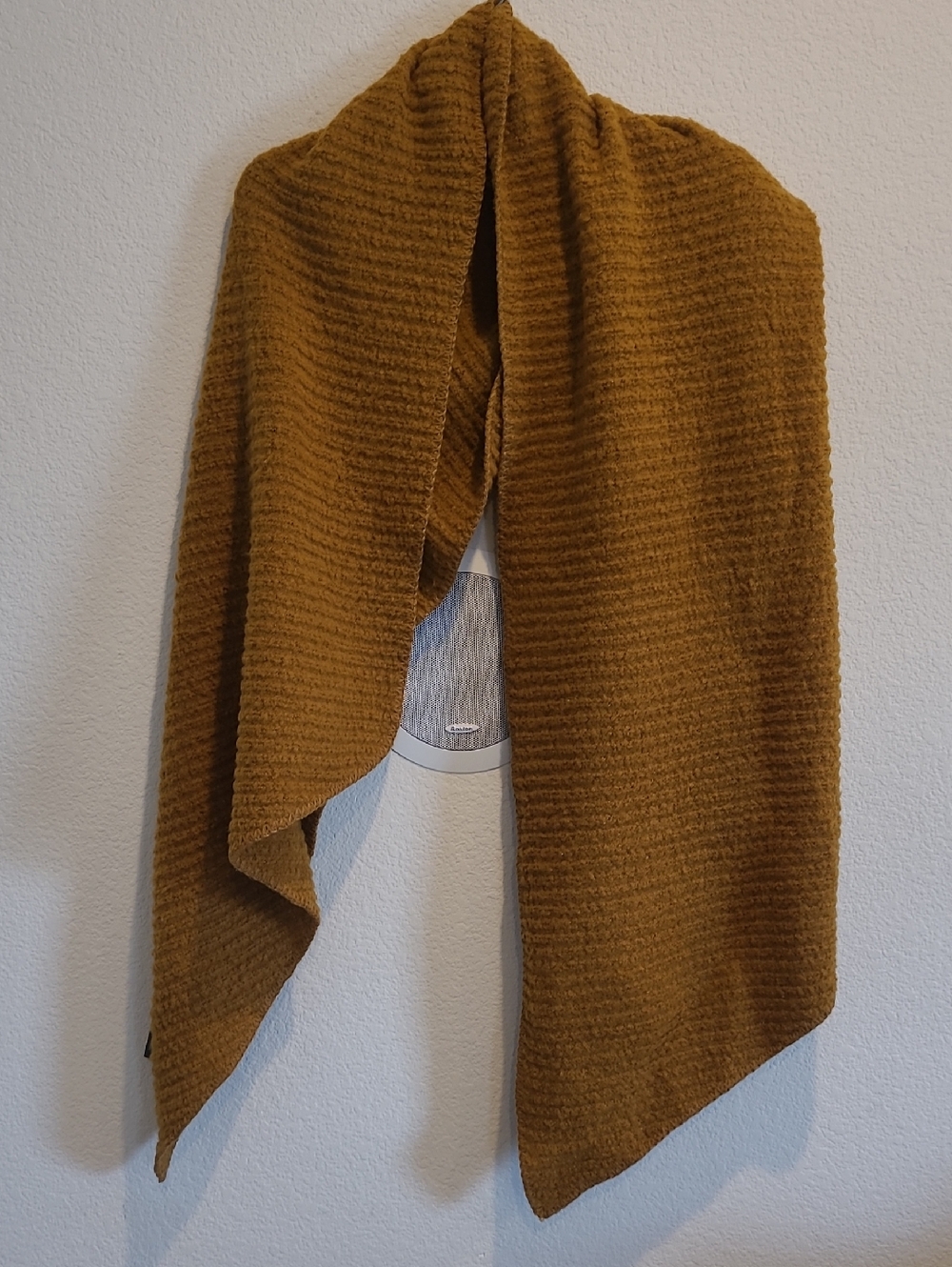 Anthropologie Mustard Gold/Yellow Cozy Knit Shawl Scarf OS